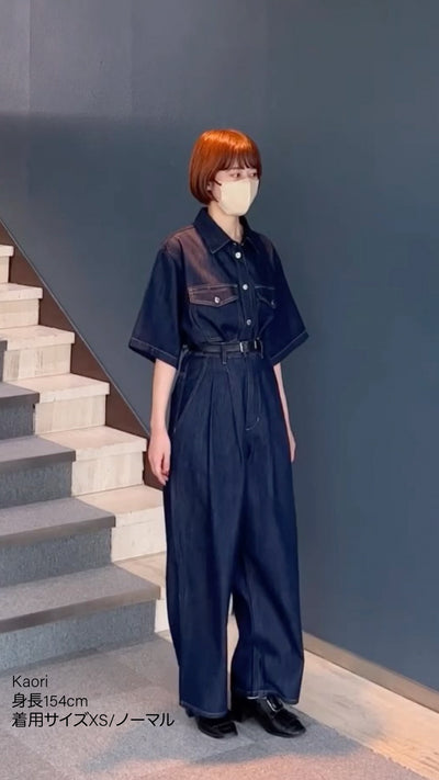 《今日は日曜日だから》オーバーサイズデニムトップス-Navy