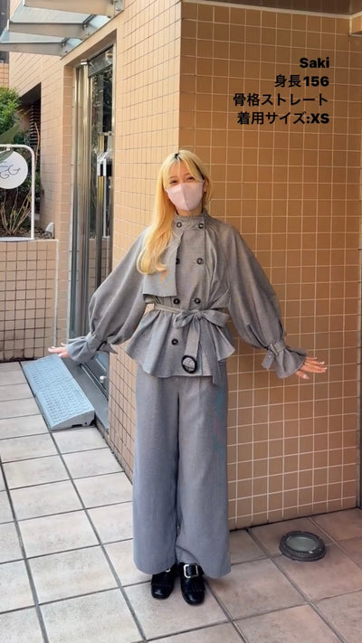 《チャンネルはそのままで》ハイウエストストレートパンツ-Houndstooth check
