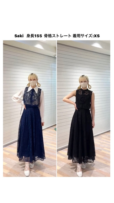 《100年も前からある》チャイナバックルスリーブレストップス-Navy