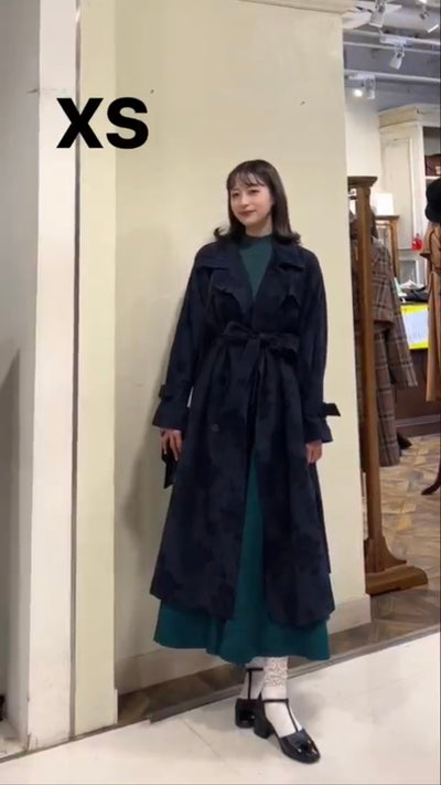 《壁画に隠された金庫》2Wayスタンドカラーコート-Navy