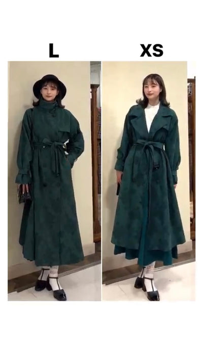 《壁画に隠された金庫》2Wayスタンドカラーコート-Navy