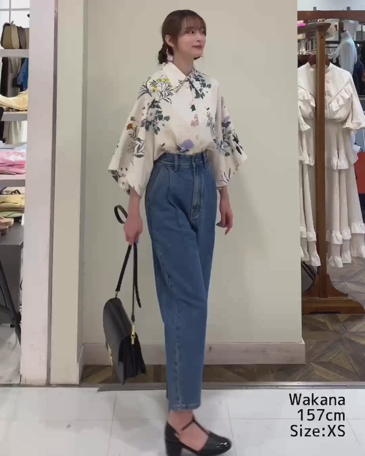 [Goldfish scooping 100 yen] Wide sleeve shirt-Cream