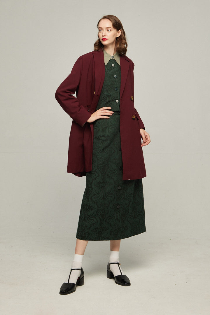 《Toy Train》Double-breasted A-line jacket