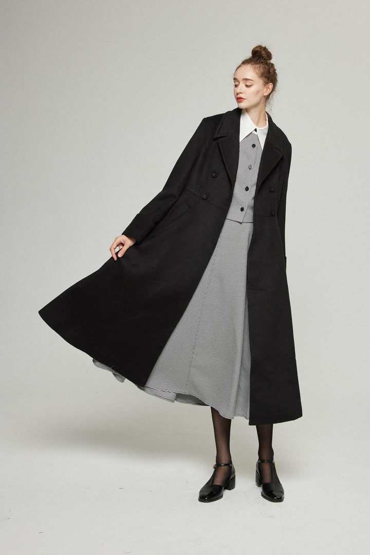 《つい一口食べちゃいました》ハイウエストサーキュラースカート-Houndstooth check