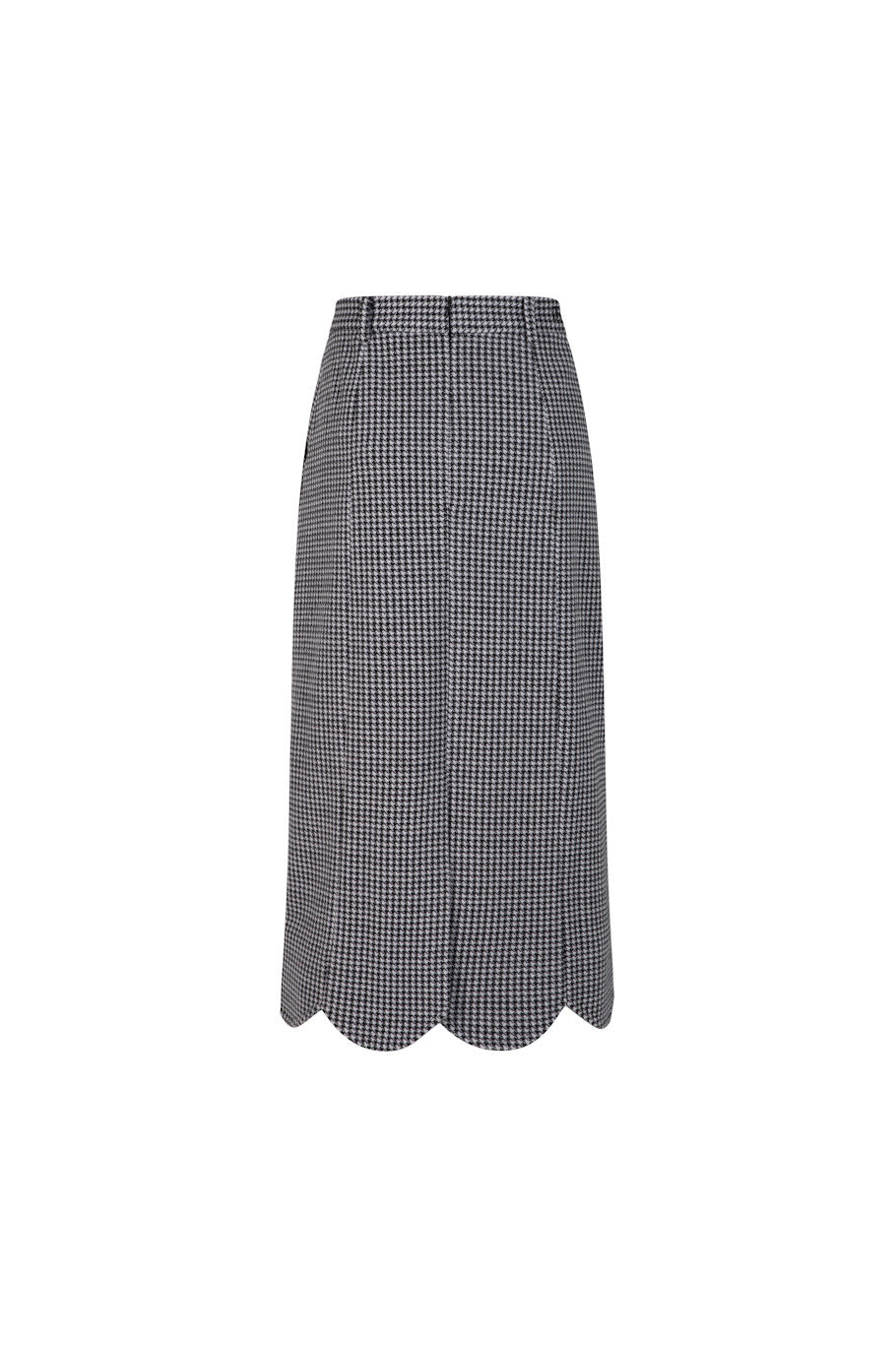 [Pinch your cheeks] High waist scallop design skirt-Coffee