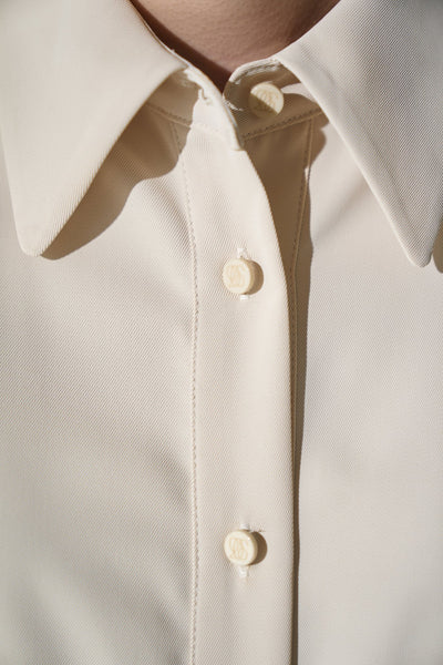 《ココナッツフレーバー》プリーテッドロングブラウス-Ivory