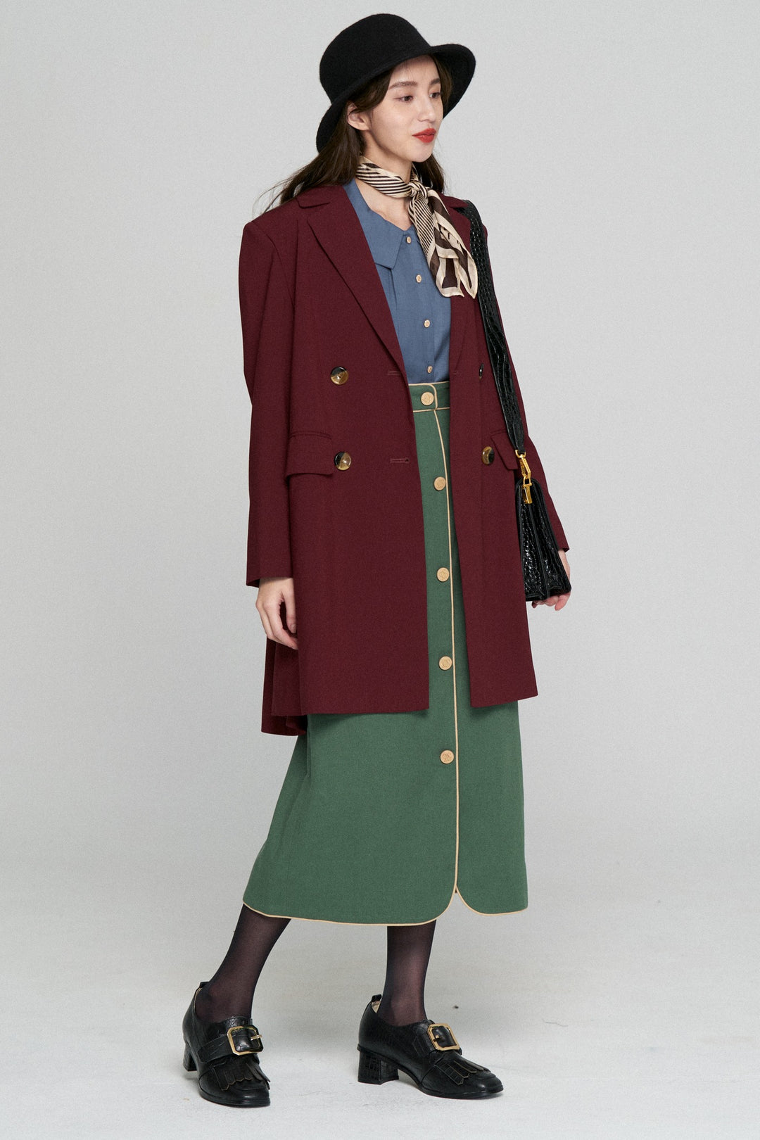 《Toy Train》Double-breasted A-line jacket