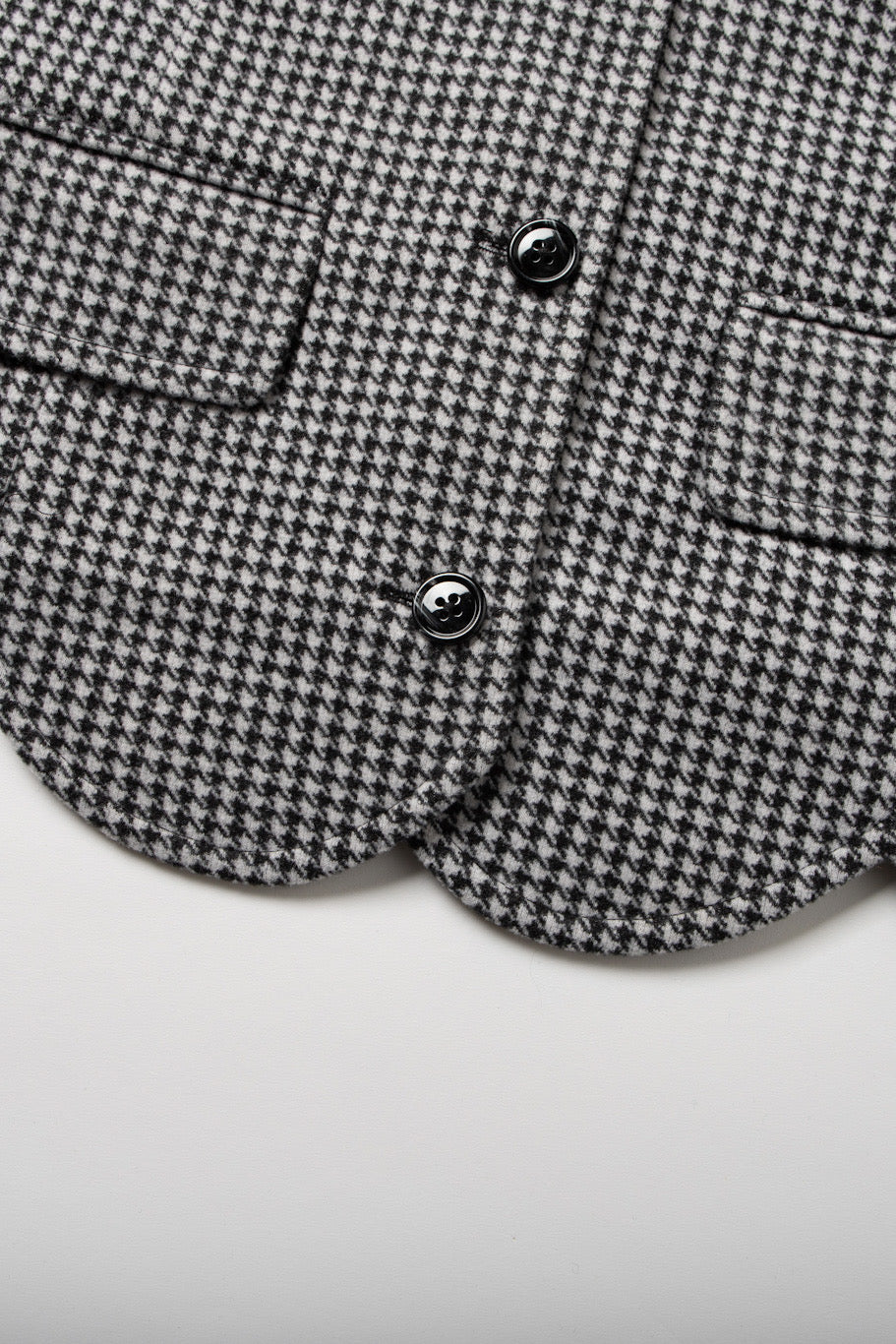 [Pinch your cheek] Big color scallop design jacket-Coffee