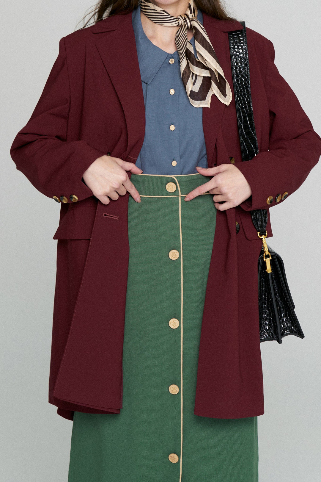 《Toy Train》Double-breasted A-line jacket