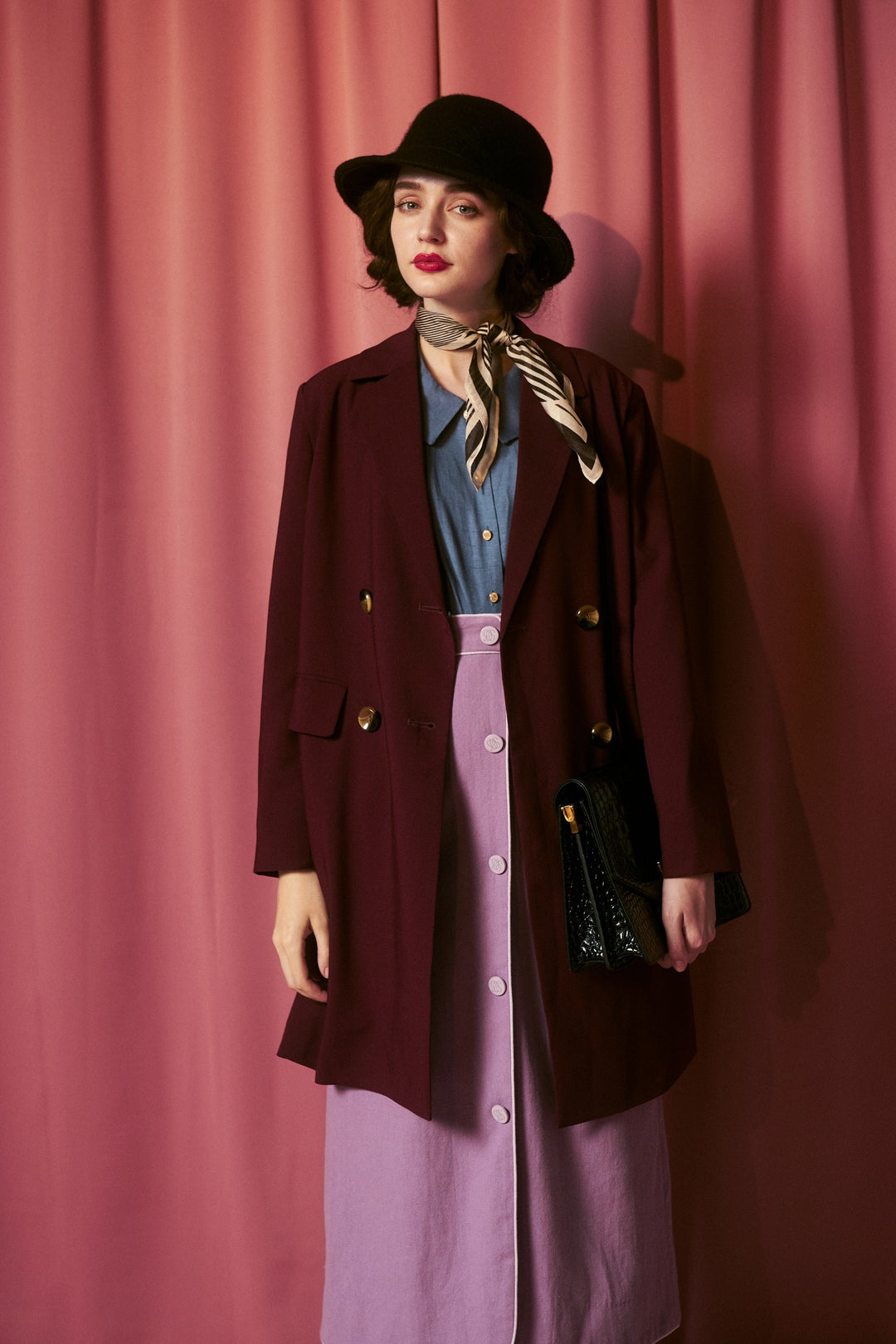 《Toy Train》Double-breasted A-line jacket
