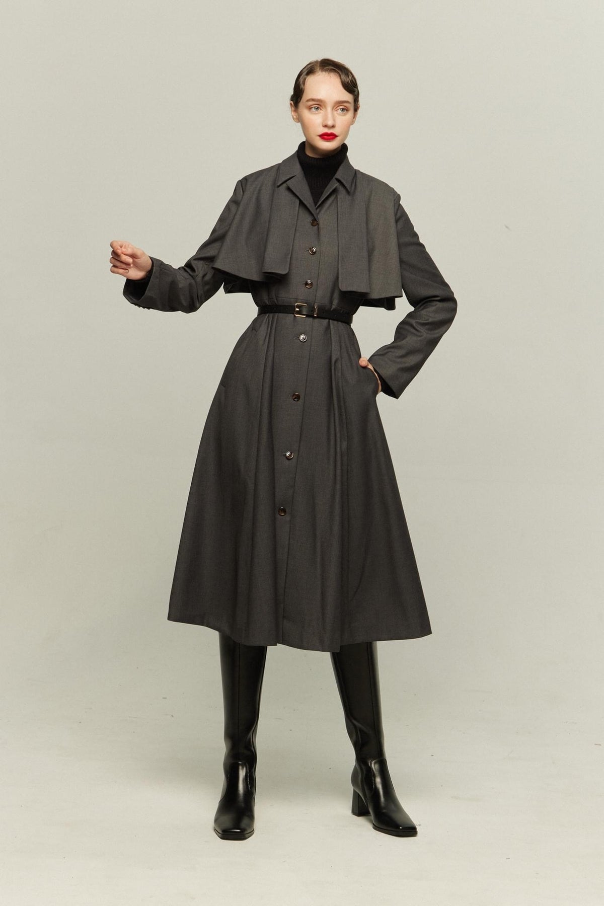 《賞金100万円》インバネスコートドレス-Gray
