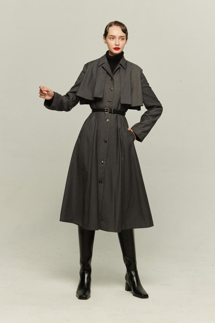 《賞金100万円》インバネスコートドレス-Gray