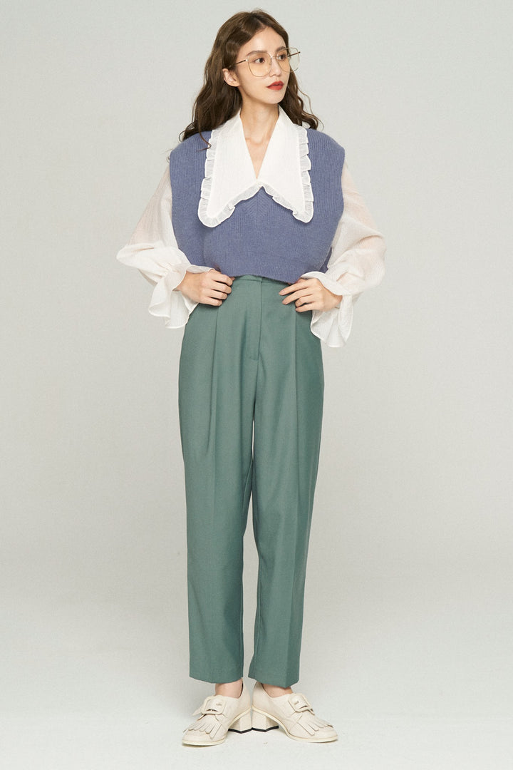 《メリーがまた嫉妬している》シースルーフリルブラウス-Off White