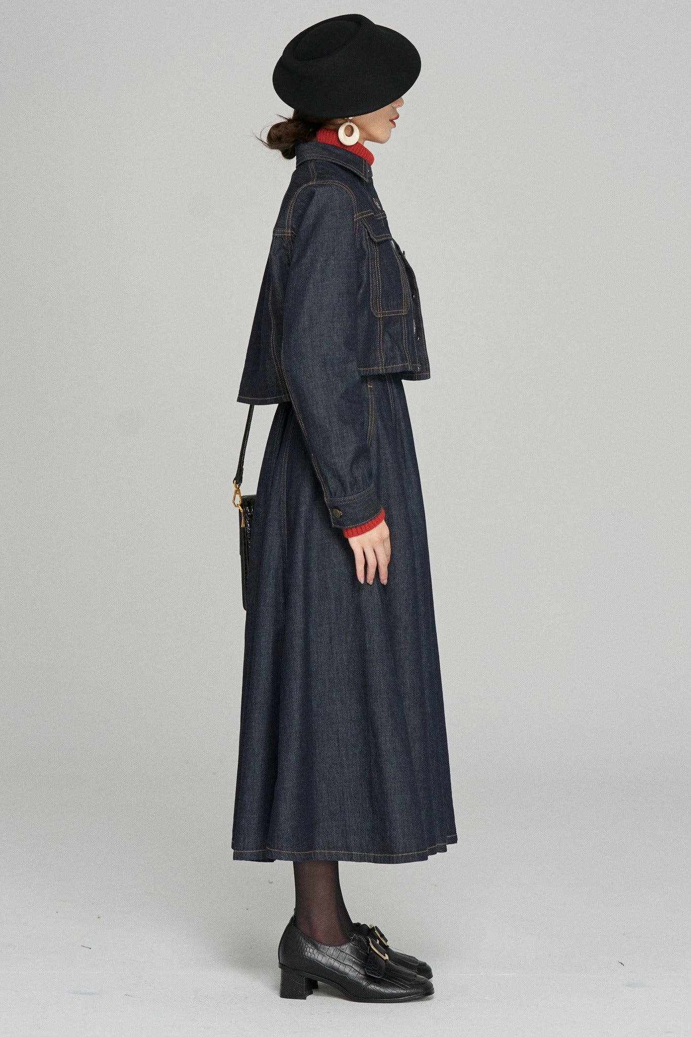 《もうひとつのダイアリー》クロップドデニムジャケット-Navy