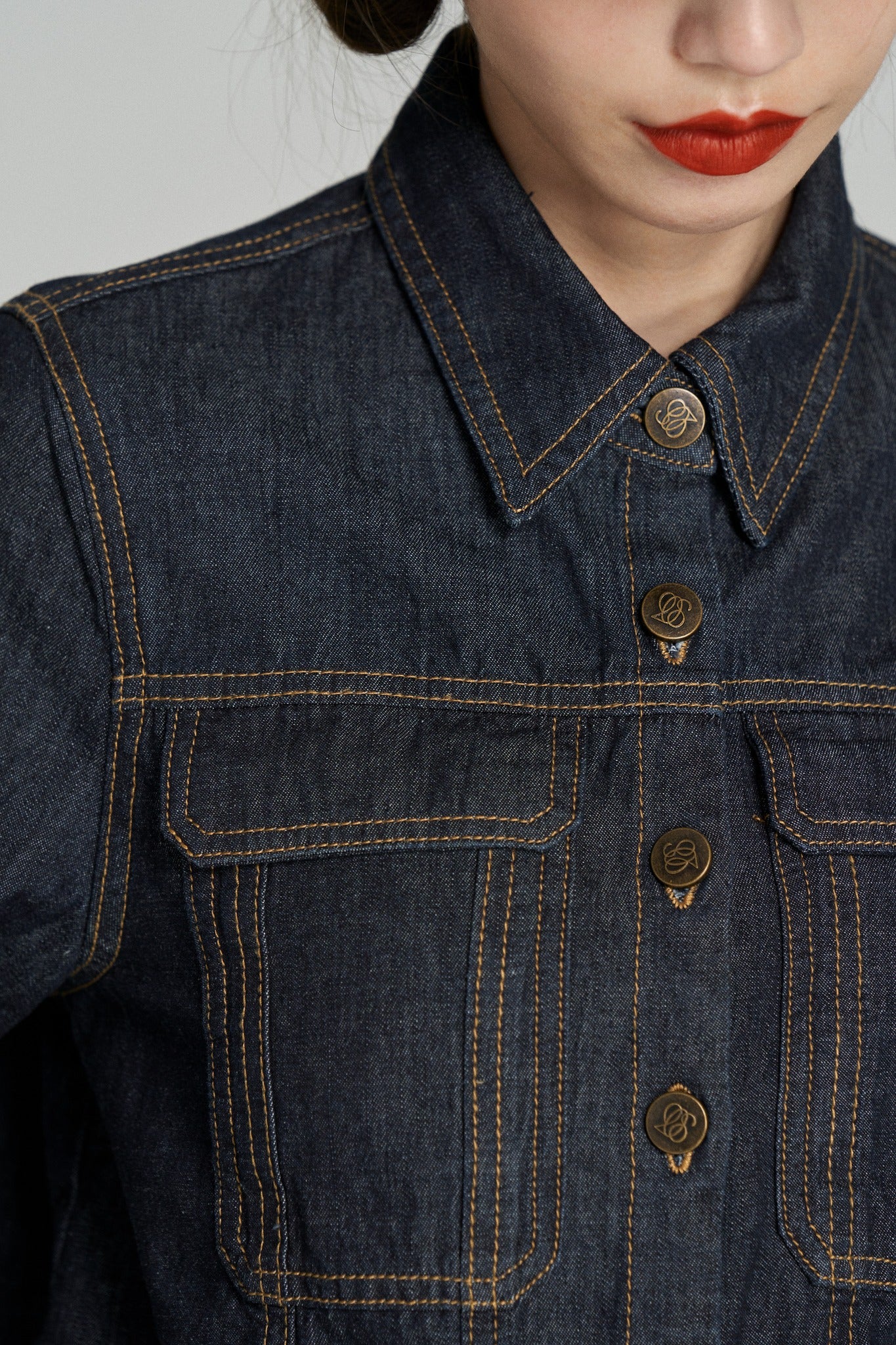 《もうひとつのダイアリー》クロップドデニムジャケット-Navy