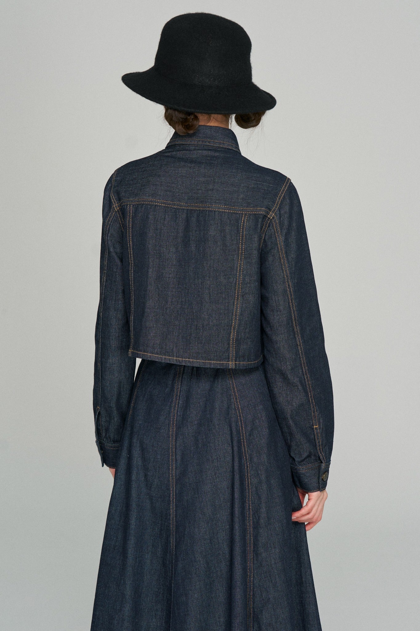 《もうひとつのダイアリー》クロップドデニムジャケット-Navy