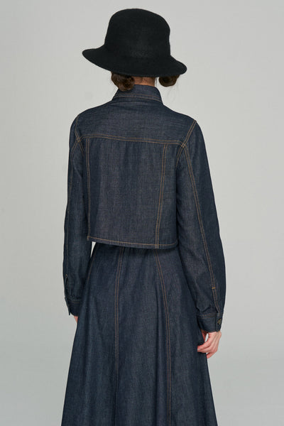 《もうひとつのダイアリー》クロップドデニムジャケット-Navy