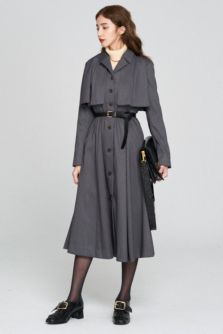 《賞金100万円》インバネスコートドレス-Gray