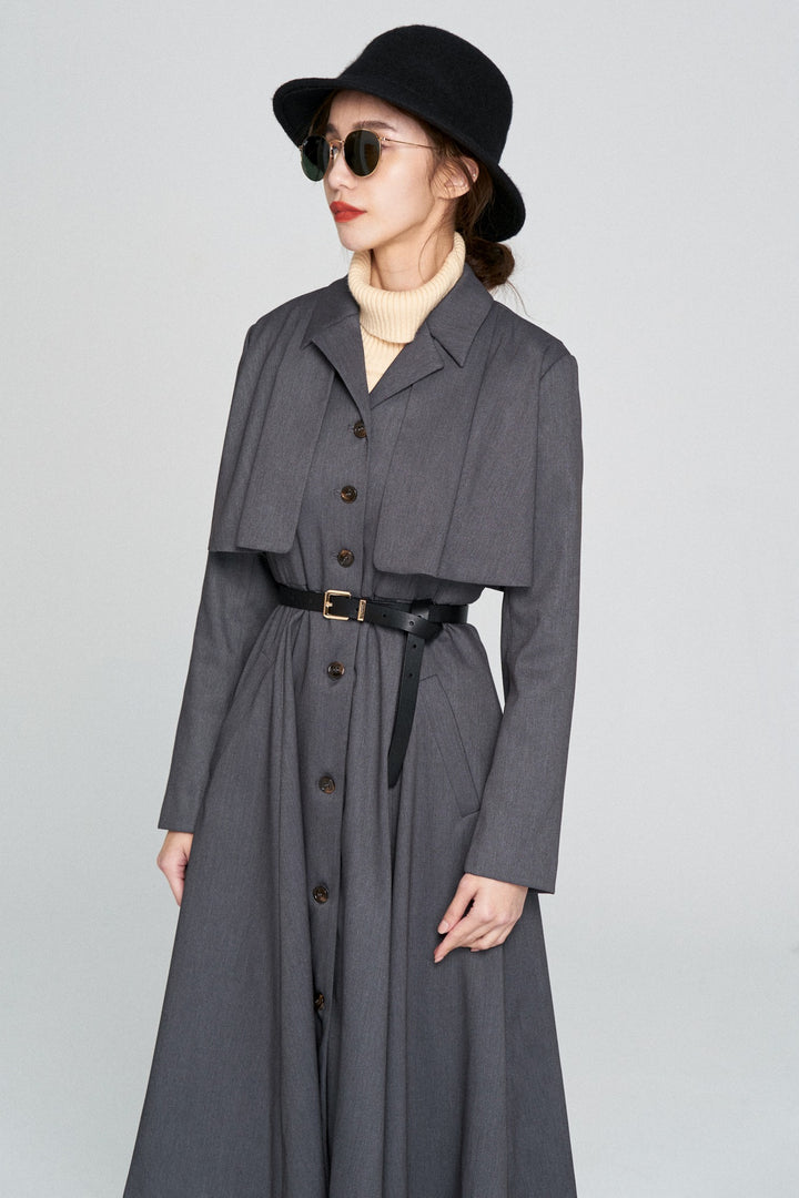 《賞金100万円》インバネスコートドレス-Gray