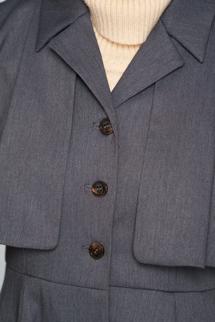 《賞金100万円》インバネスコートドレス-Gray