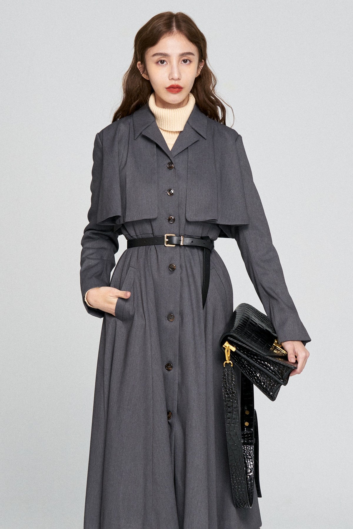 《賞金100万円》インバネスコートドレス-Gray