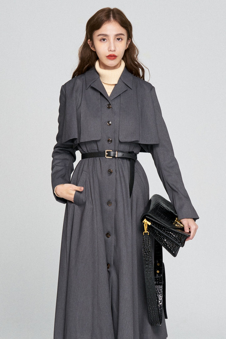 《賞金100万円》インバネスコートドレス-Gray