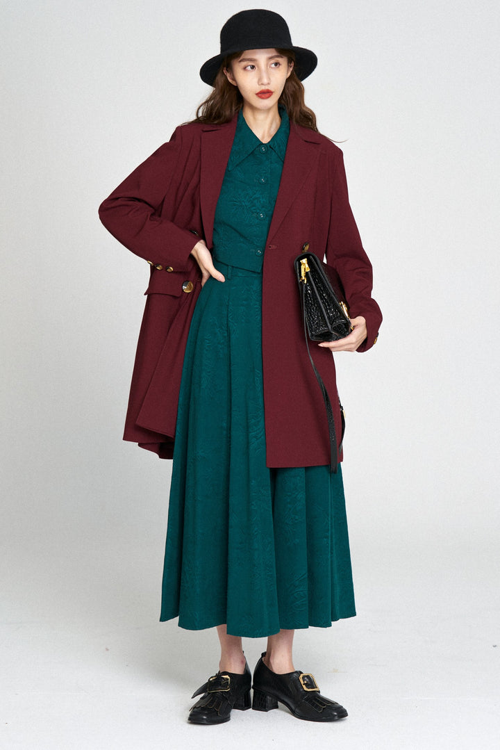 《Toy Train》Double-breasted A-line jacket