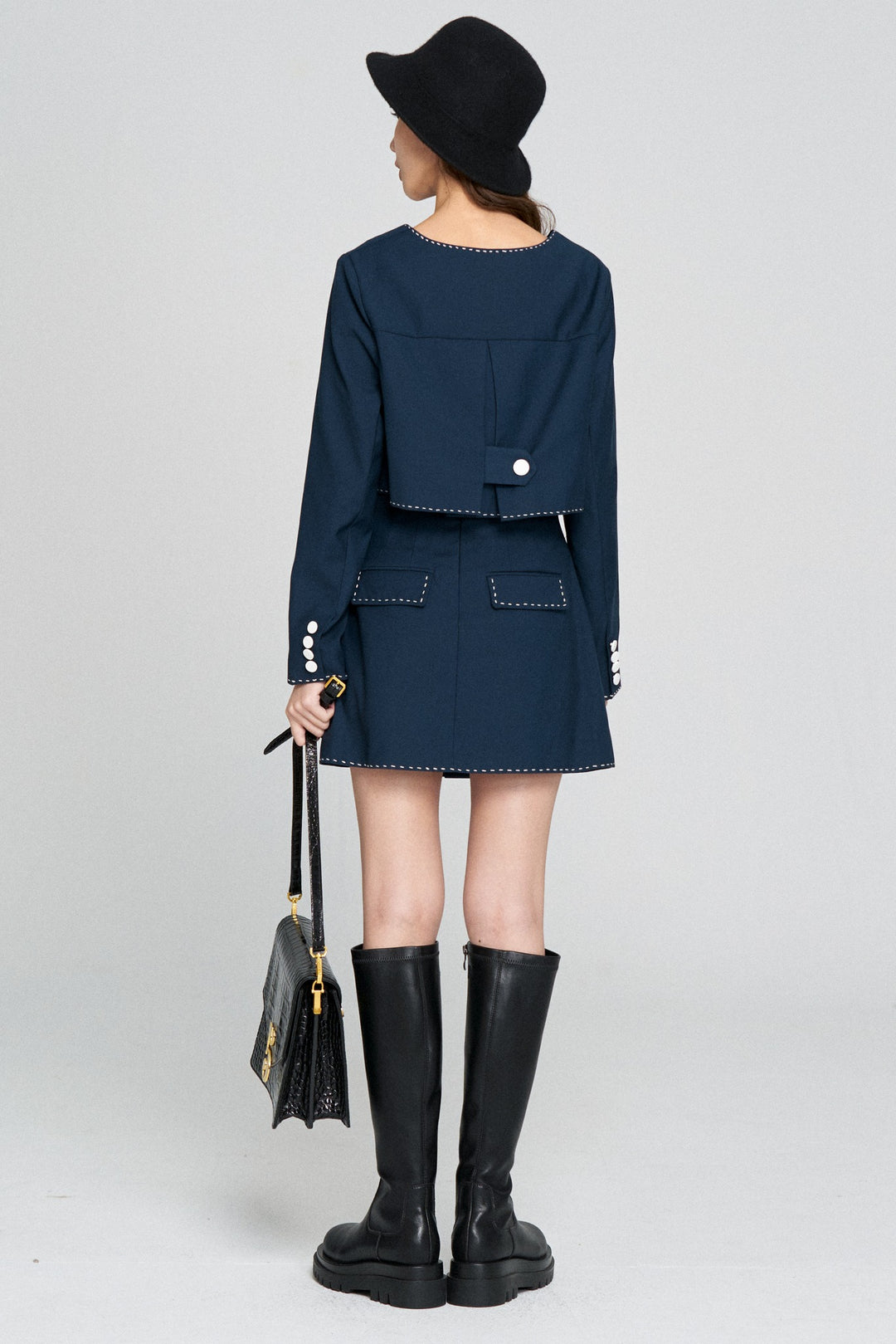 《ヘレンは甘い物を食べない》ハイウエストスカート-Navy