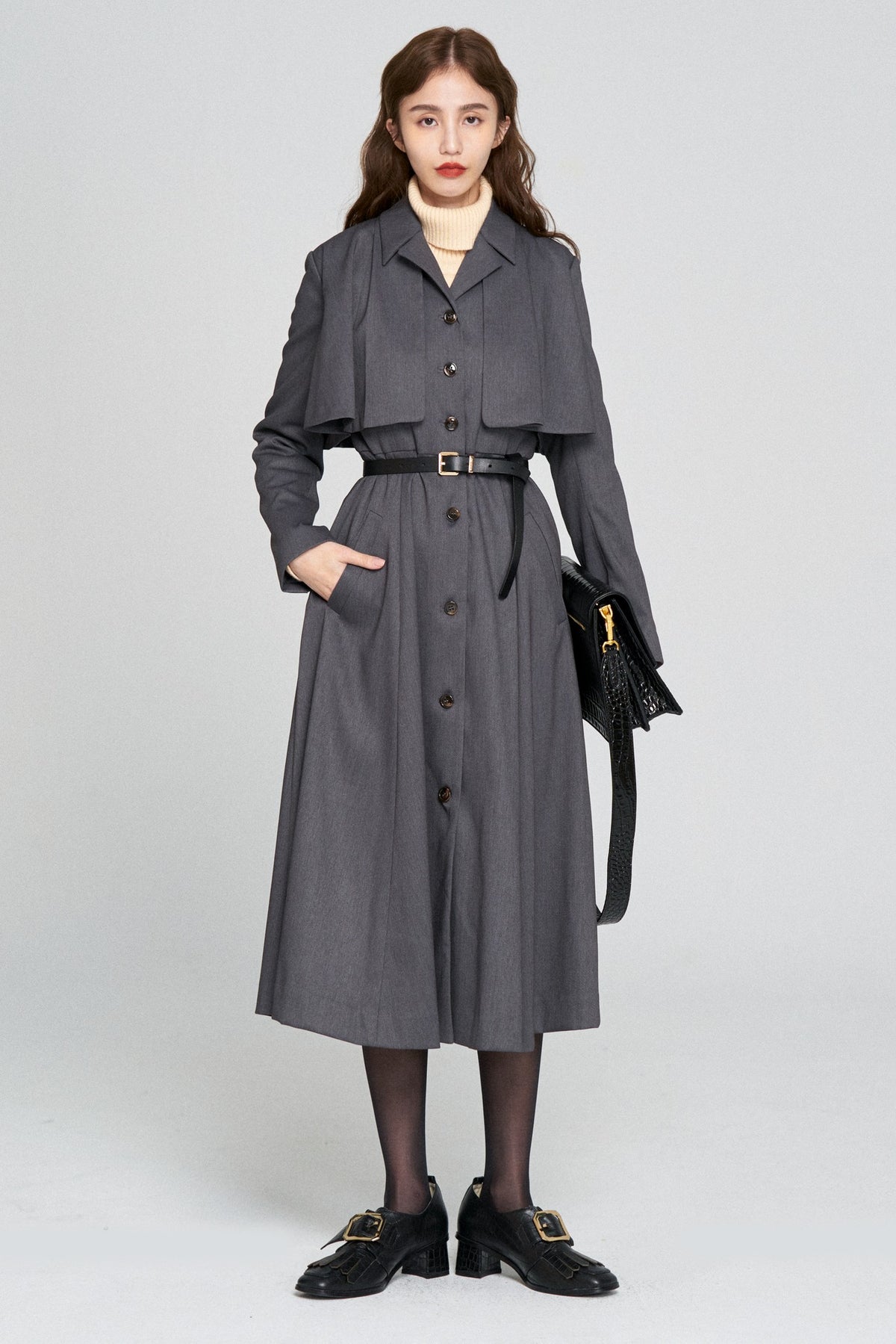 《賞金100万円》インバネスコートドレス-Gray