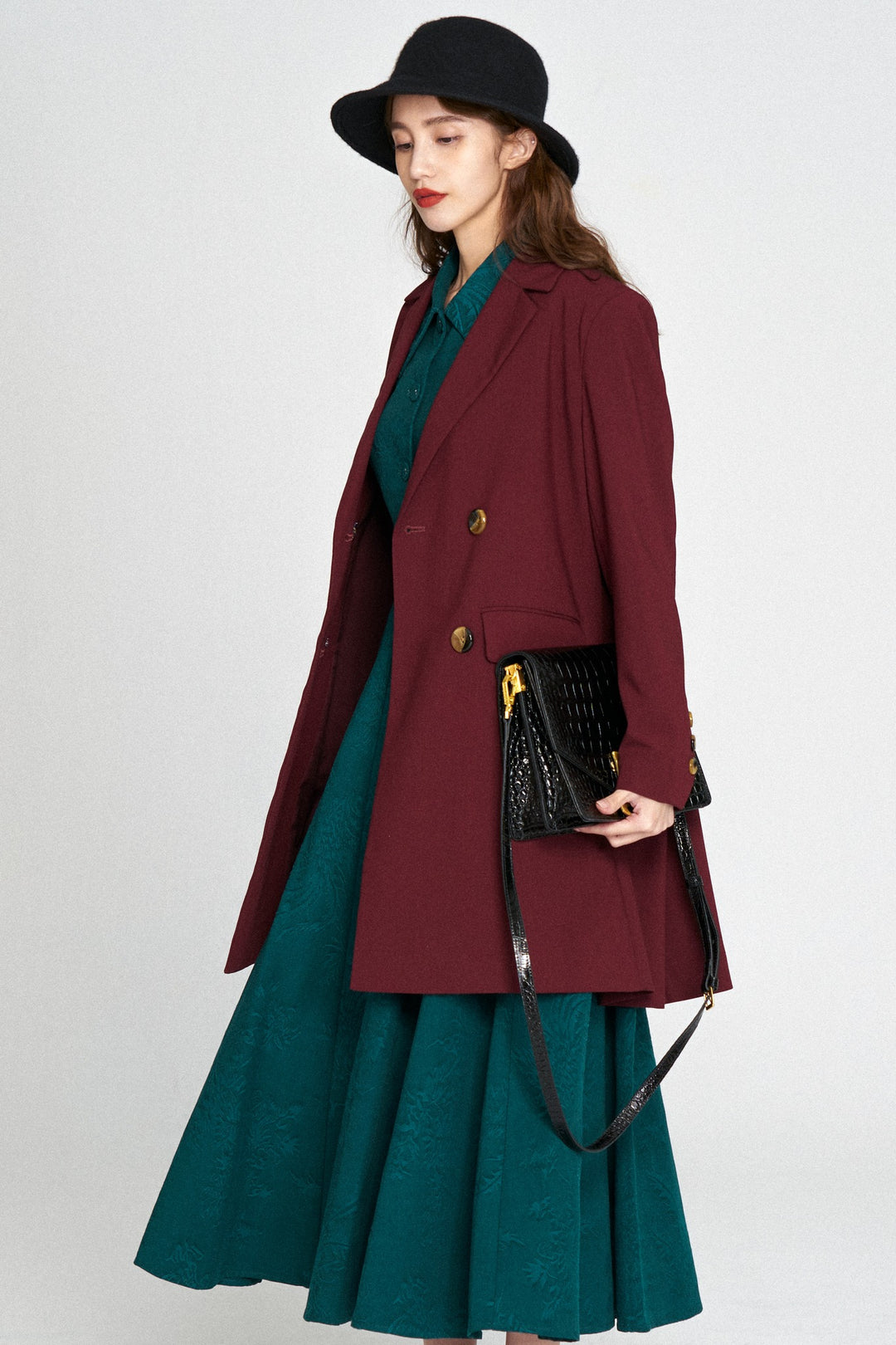 《Toy Train》Double-breasted A-line jacket