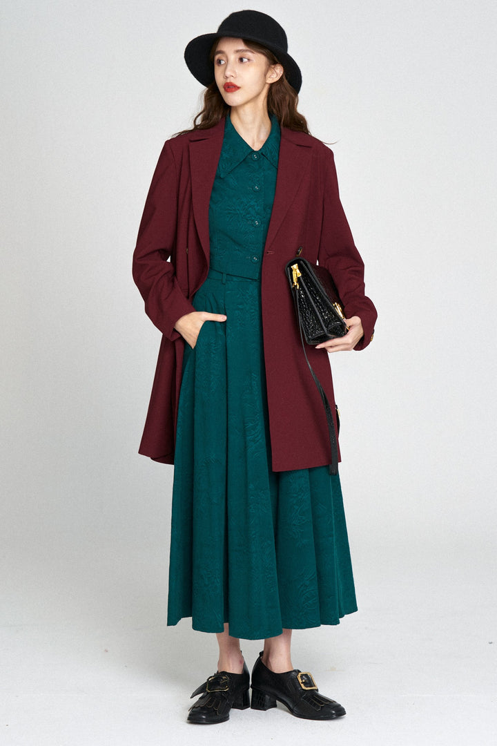 《Toy Train》Double-breasted A-line jacket