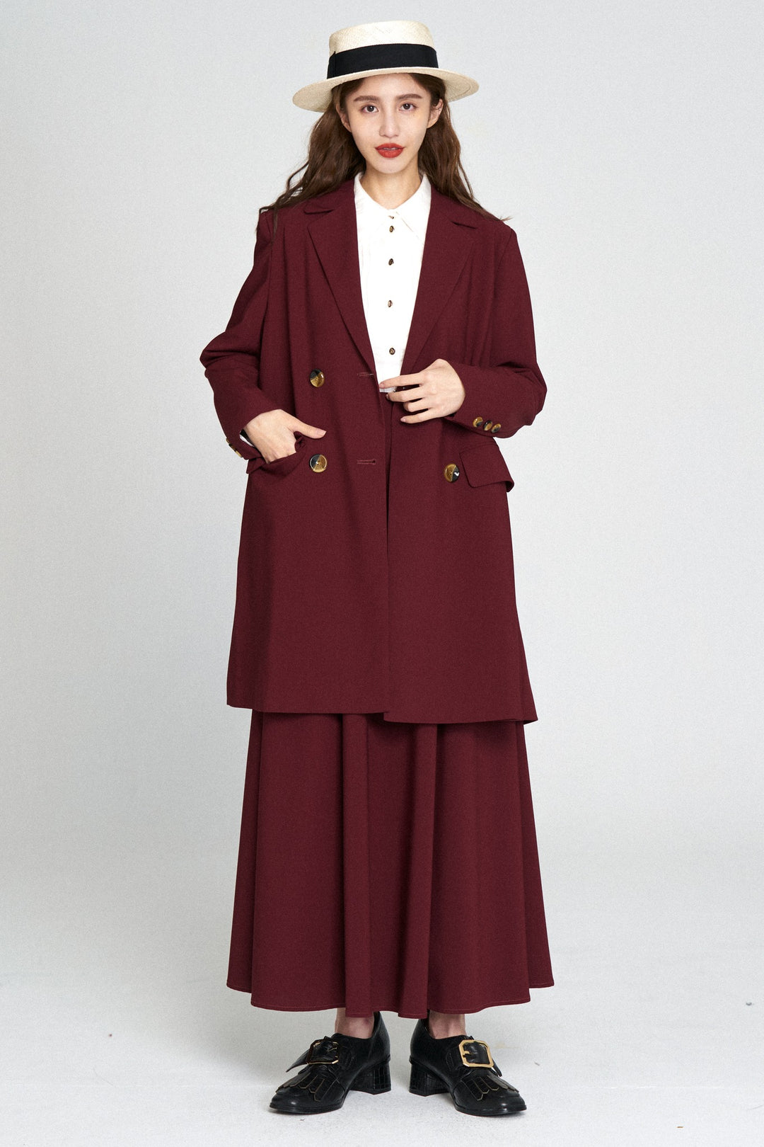 《Toy Train》Double-breasted A-line jacket