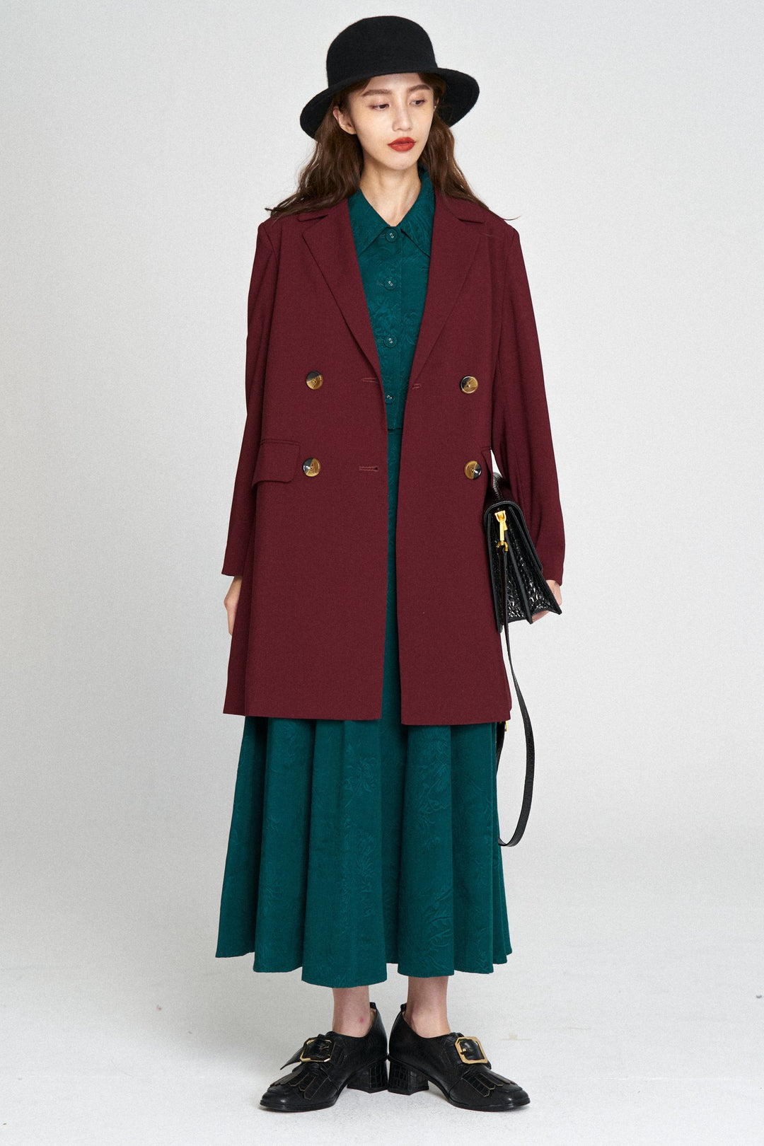 《Toy Train》Double-breasted A-line jacket