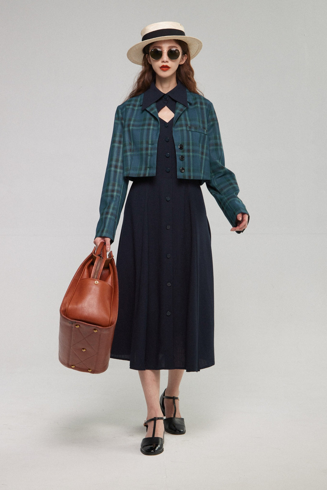 《魔法を一振りして》クラシカルシャツドレス-Navy
