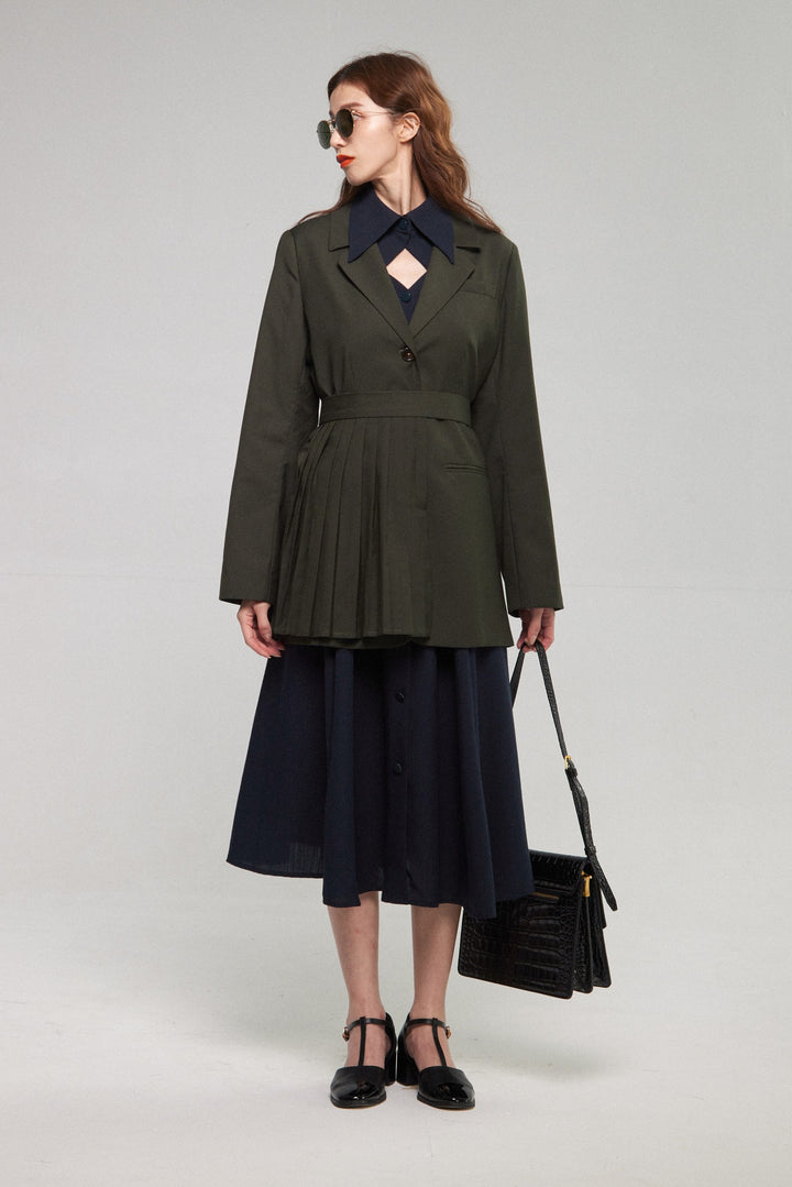 《魔法を一振りして》クラシカルシャツドレス-Navy