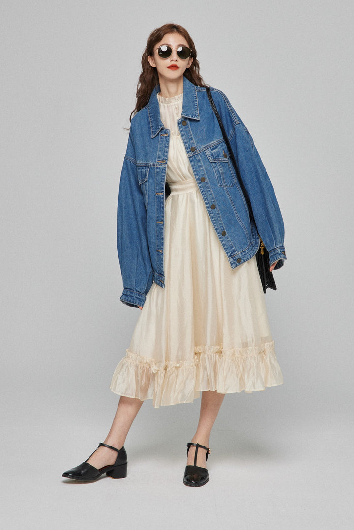 《キラキラ輝く湖面に》ラッフルトリムドレス-White