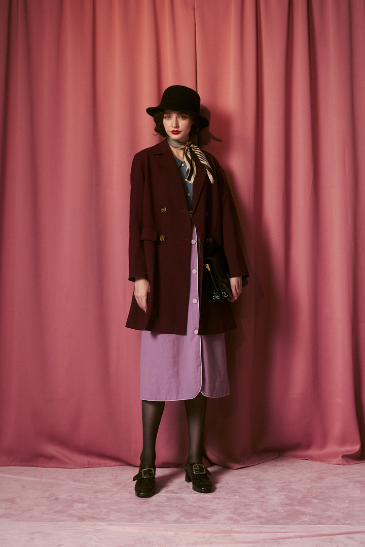 《Toy Train》Double-breasted A-line jacket