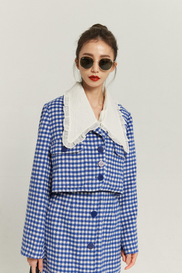 《メリーがまた嫉妬している》シースルーフリルブラウス-Off White