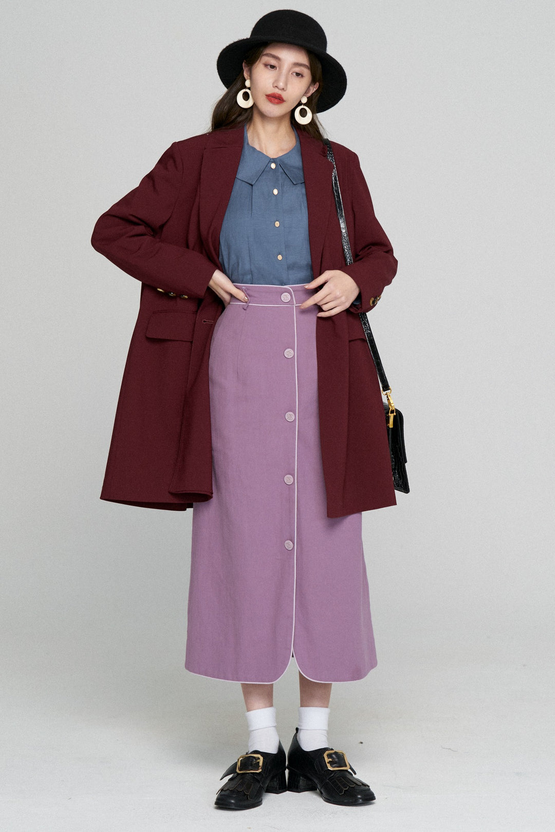 《Toy Train》Double-breasted A-line jacket