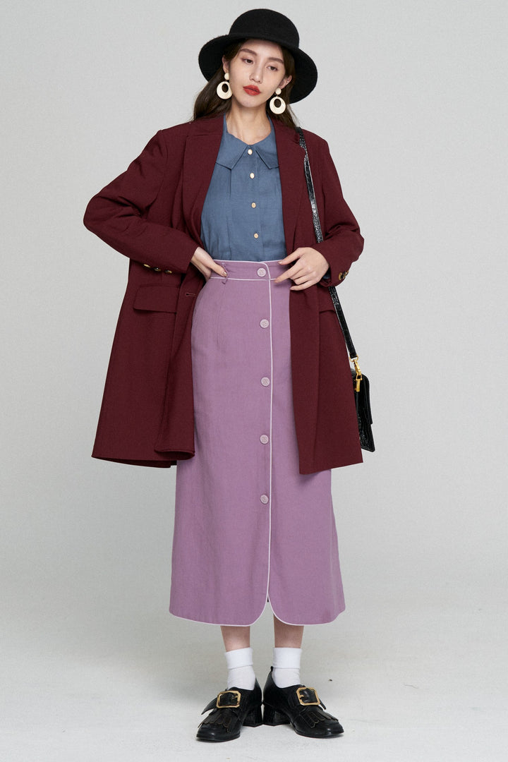 《Toy Train》Double-breasted A-line jacket