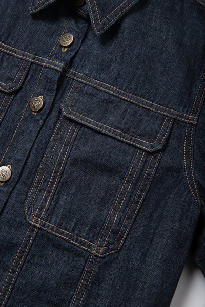 《もうひとつのダイアリー》クロップドデニムジャケット-Navy