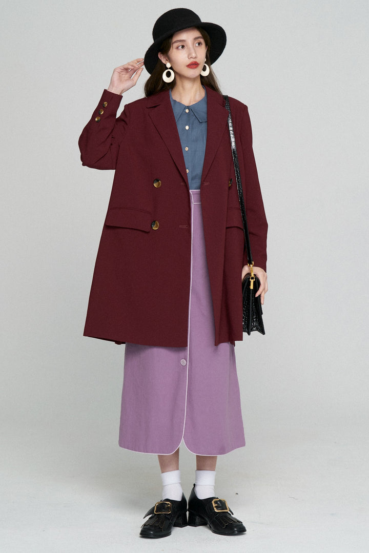 《Toy Train》Double-breasted A-line jacket