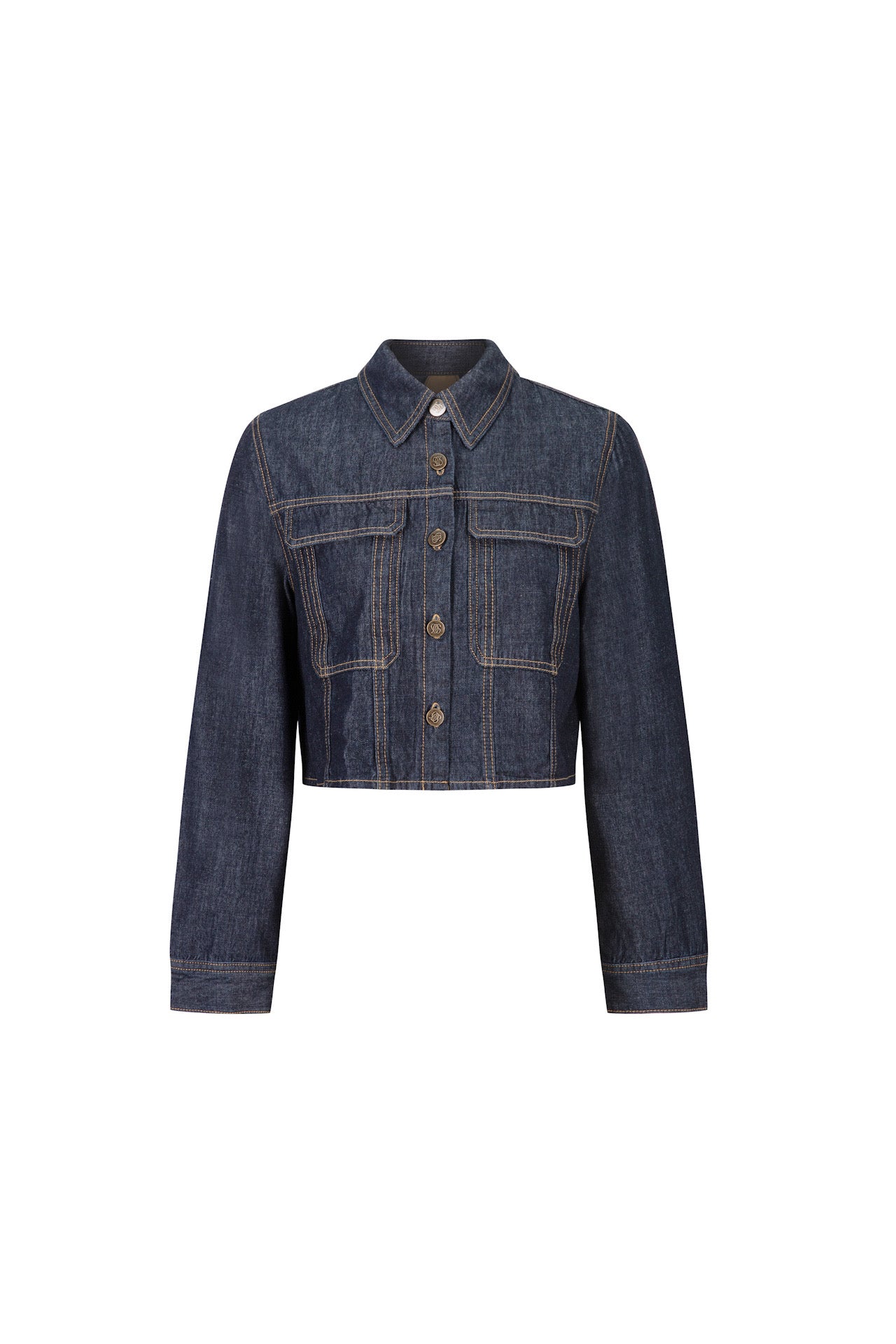 《もうひとつのダイアリー》クロップドデニムジャケット-Navy