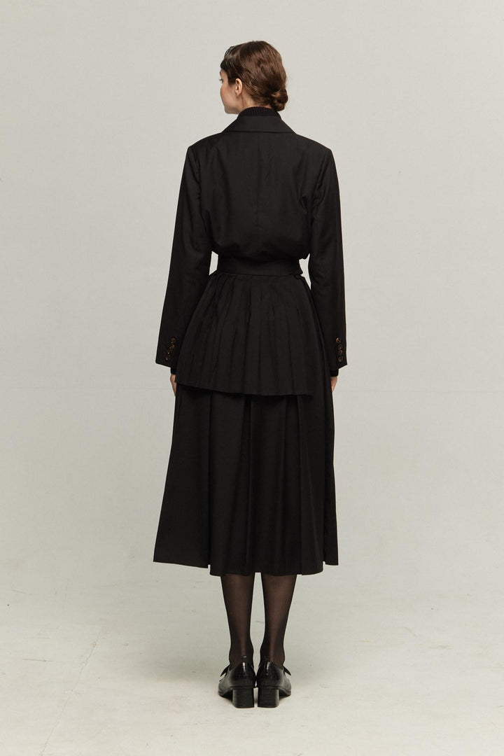 《I have to hang up the phone》High waist box pleat skirt (Copy)
