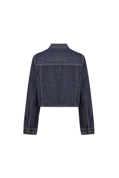 《もうひとつのダイアリー》クロップドデニムジャケット-Navy