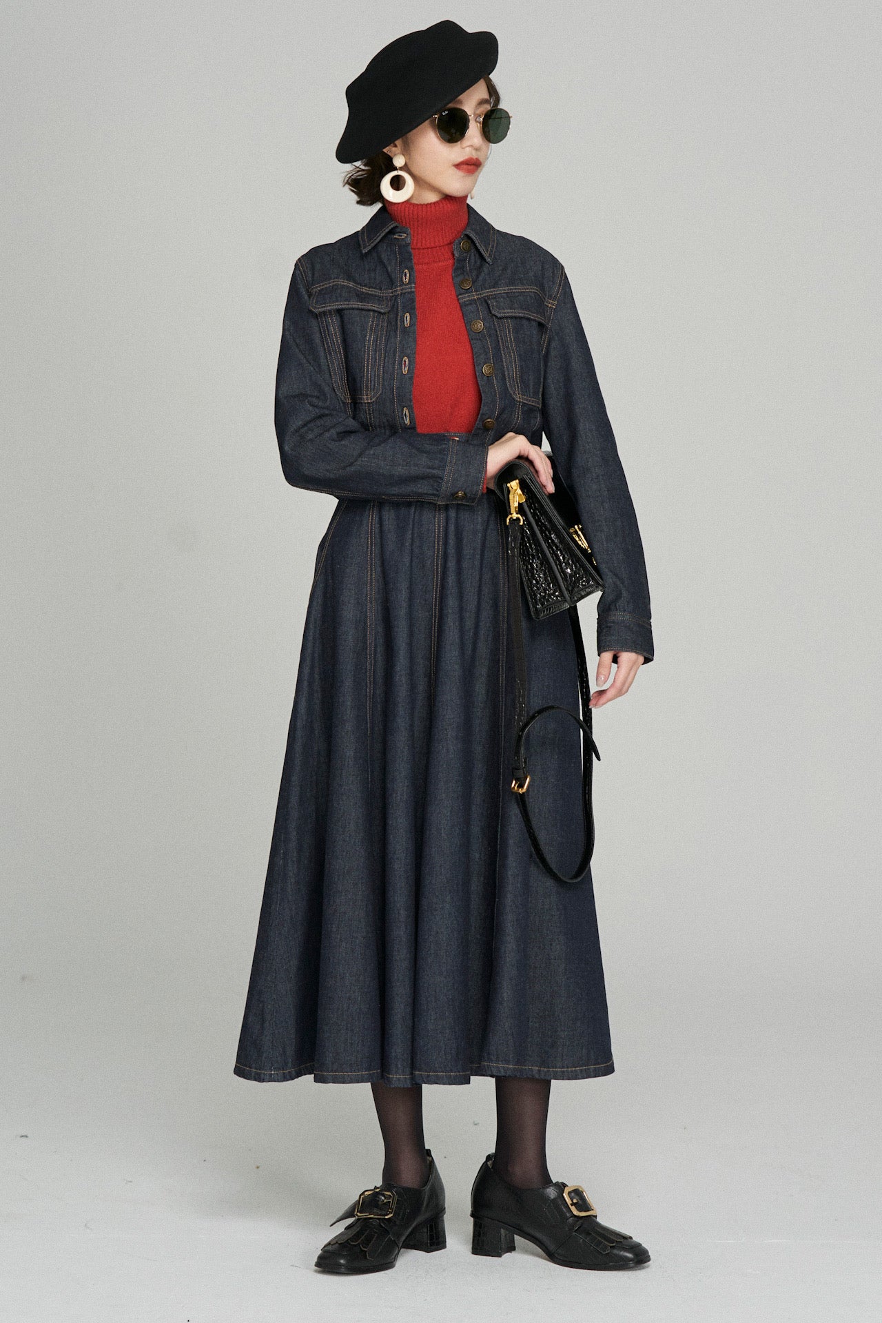 《もうひとつのダイアリー》クロップドデニムジャケット-Navy