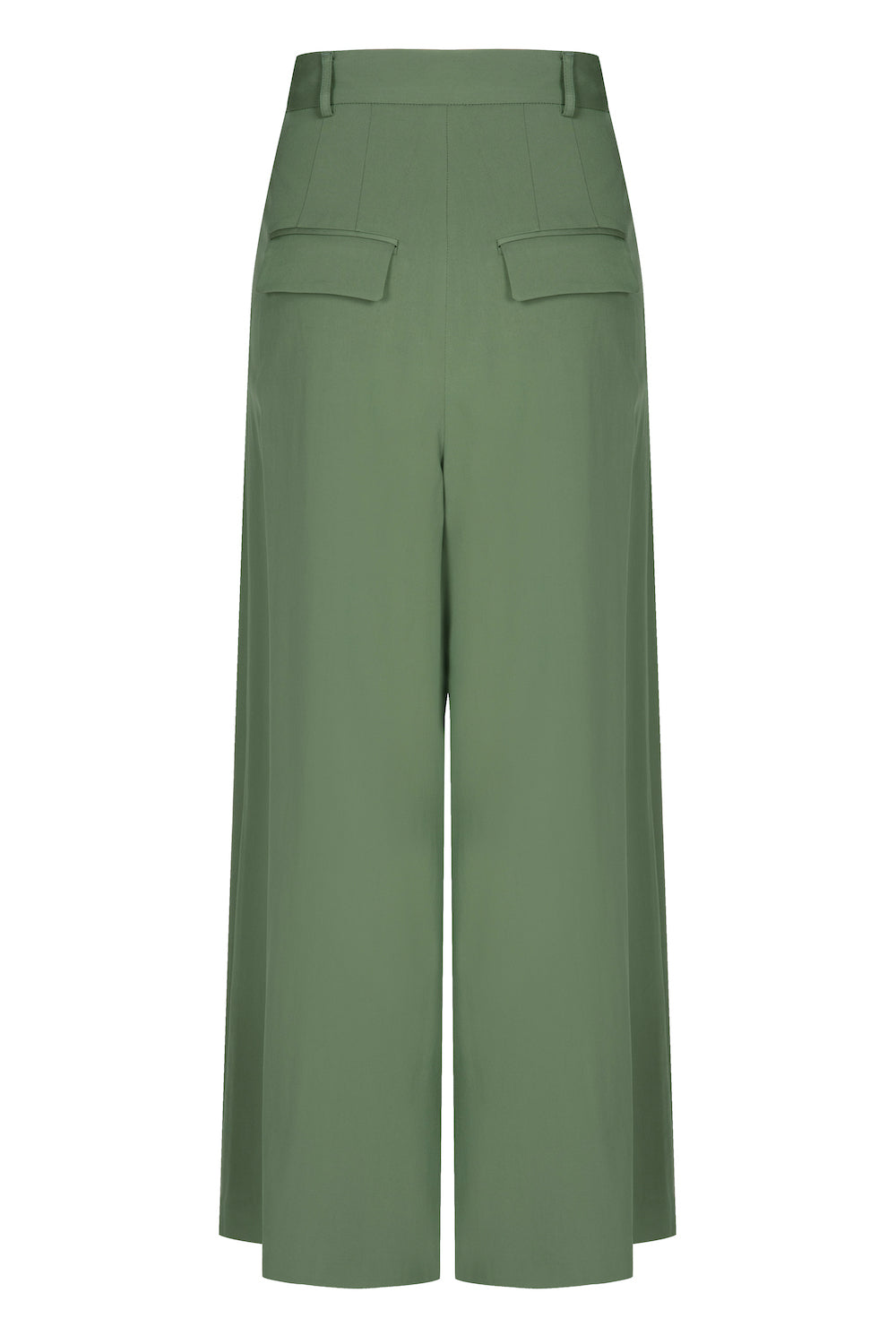 《木の枝で地図を描いて》ハイウエストスリットパンツ-Light green