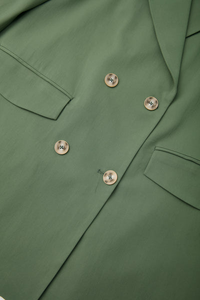 《木の枝で地図を描いて》ダブルボタンジャケット-Light green