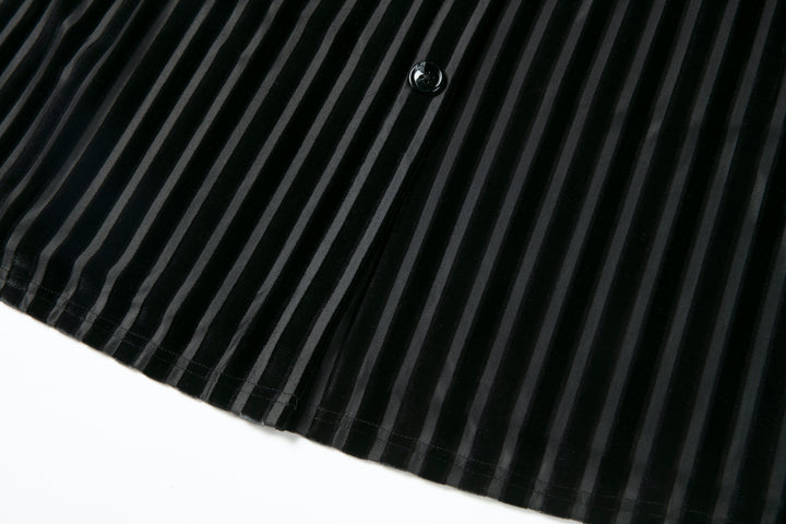 《上の階から物音がする》ベルベットストライプスカート-Black