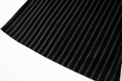 《上の階から物音がする》ベルベットストライプトップ-Black